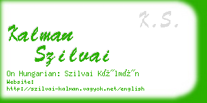 kalman szilvai business card